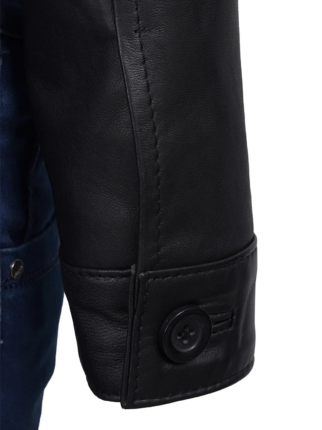 Women's Black Cropped Harrington Leather Jacket
