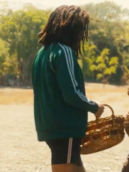 Bob Marley One Love 2024 Kingsley Ben-Adir Green Track Jacket Max Jackets