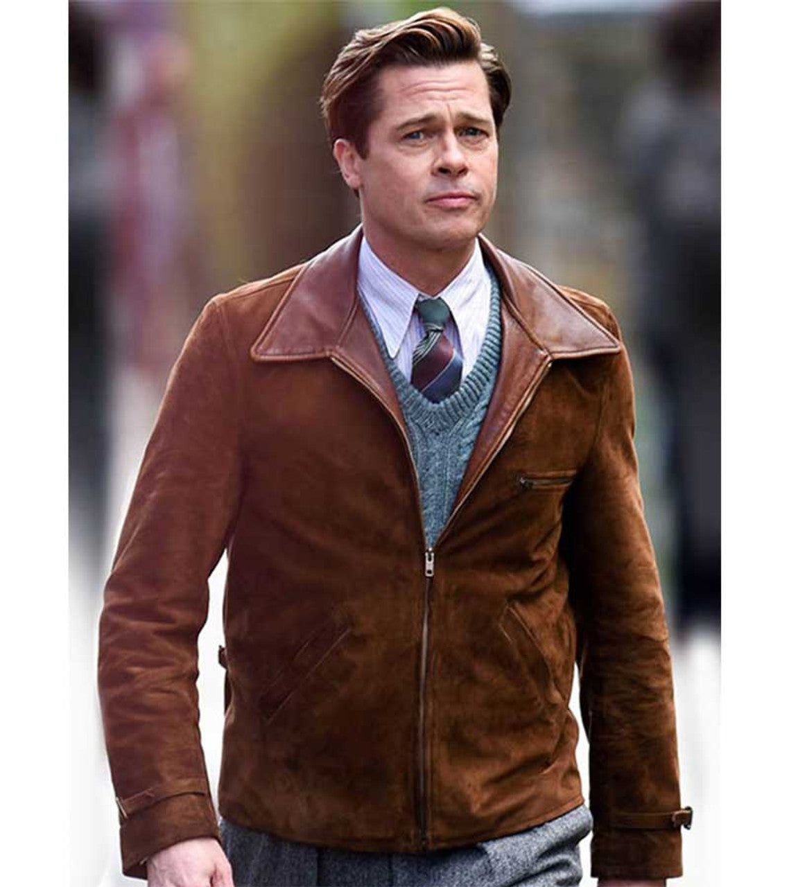 Brad Pitt Brown Suede Leather Jacket Max Jackets