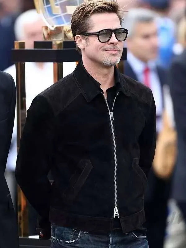 Brad Pitt F1 2025 Black Suede Leather Jacket Max Jackets