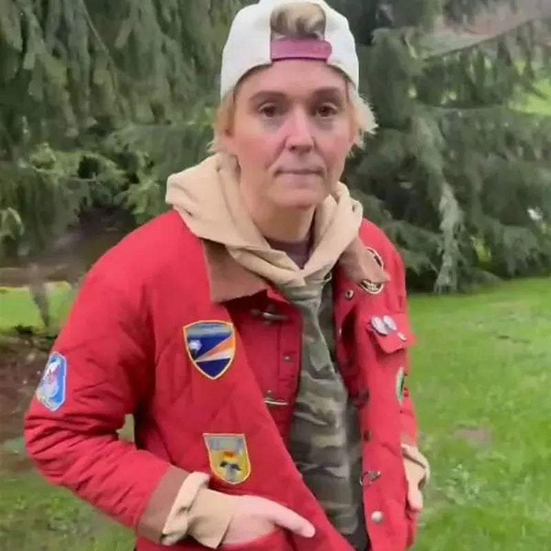 NYC 2026 Brandi Carlile Red Quilted Jacket