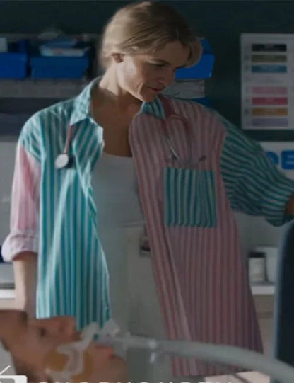 Bree Cameron Home and Away Two Tone Striped Shirt