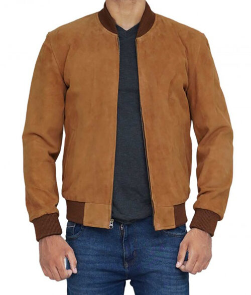 Brennan Men’s Brown Comfy Suede Bomber Jacket Max Jackets