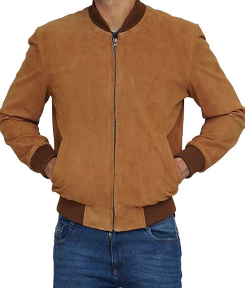 Brennan Men’s Brown Comfy Suede Bomber Jacket Max Jackets