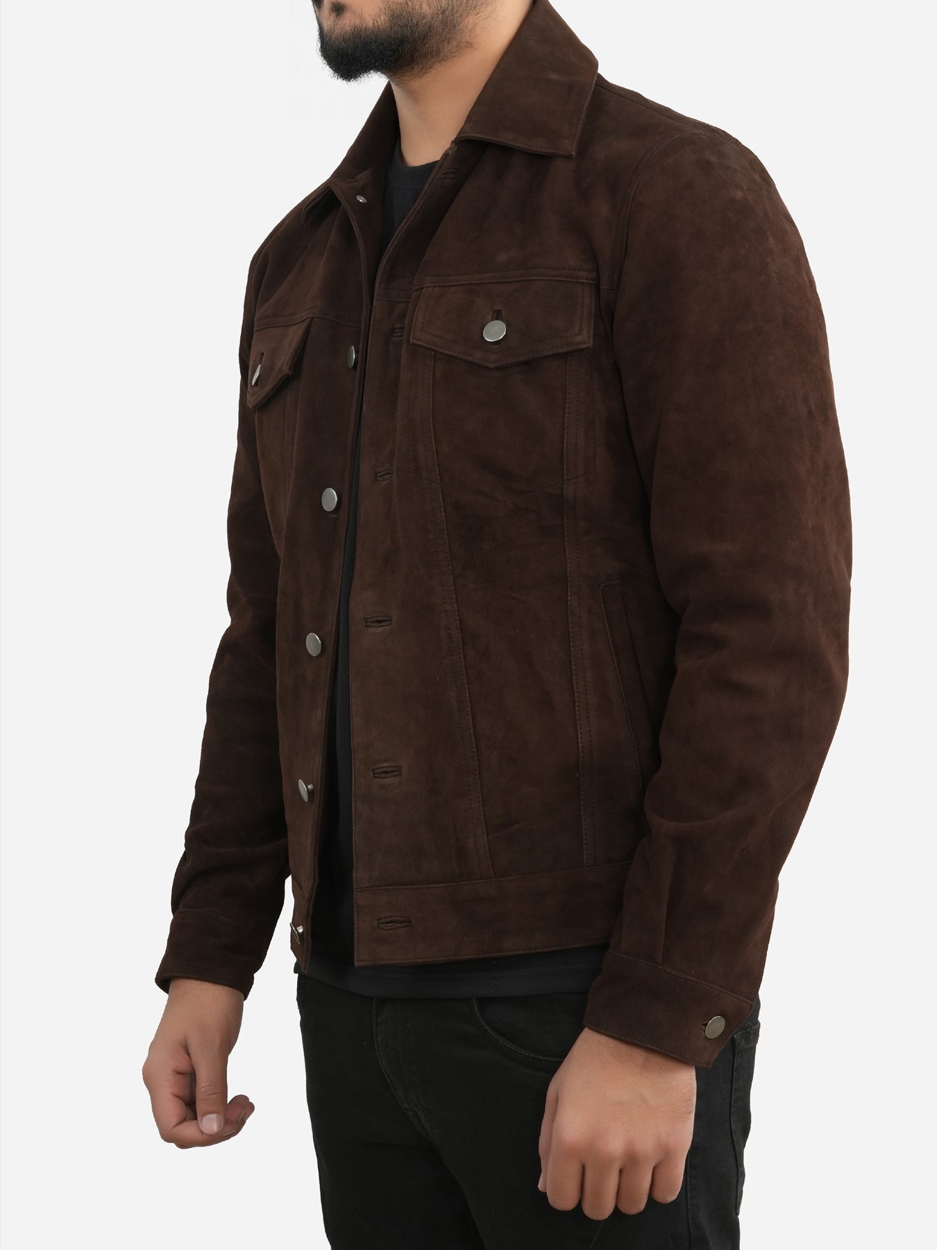 Alexander Dark Brown Suede Leather Jacket Max Jackets