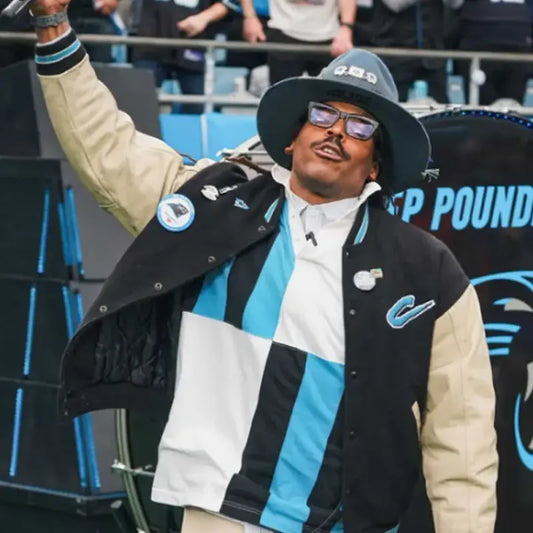 Cam Newton Carolina Panthers Black Varsity Jacket