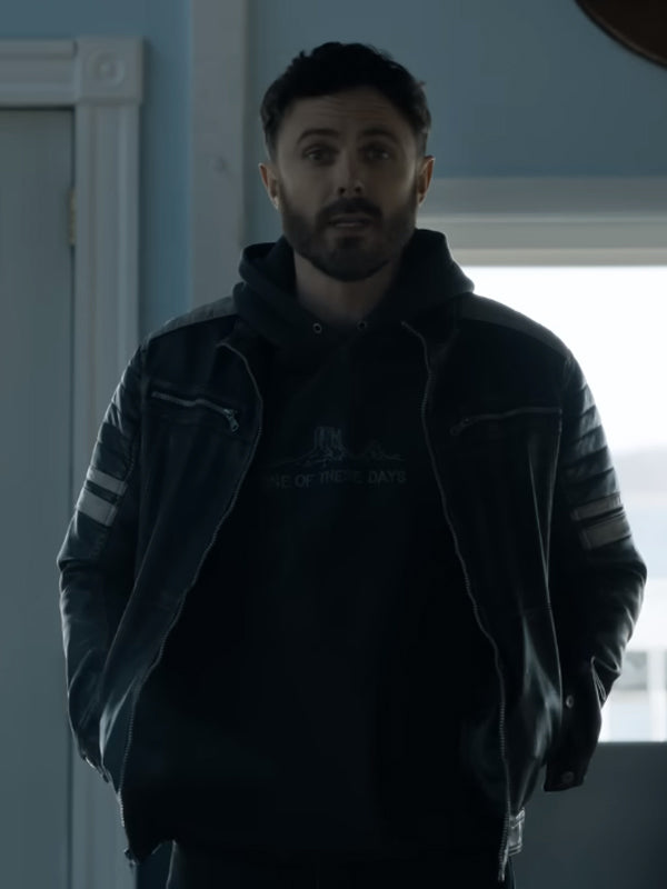 Casey Affleck The Instigators 2024 Black Leather Jacket Max Jackets