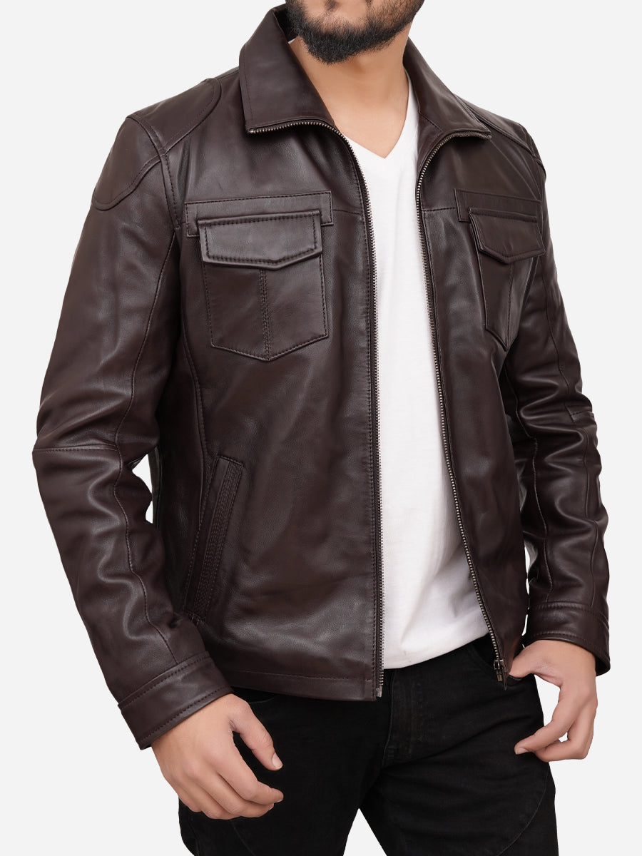 Grayson Casual Brown Leather Jacket