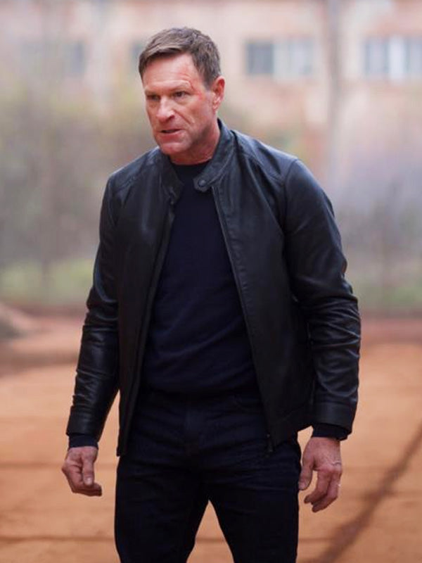 Chief Of Station 2024 Aaron Eckhart Black Leather Jacket Max Jackets