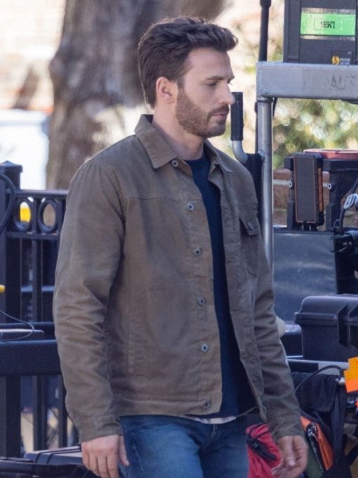 Chris Evan Ghosted Brown Cotton Jacket Max Jackets