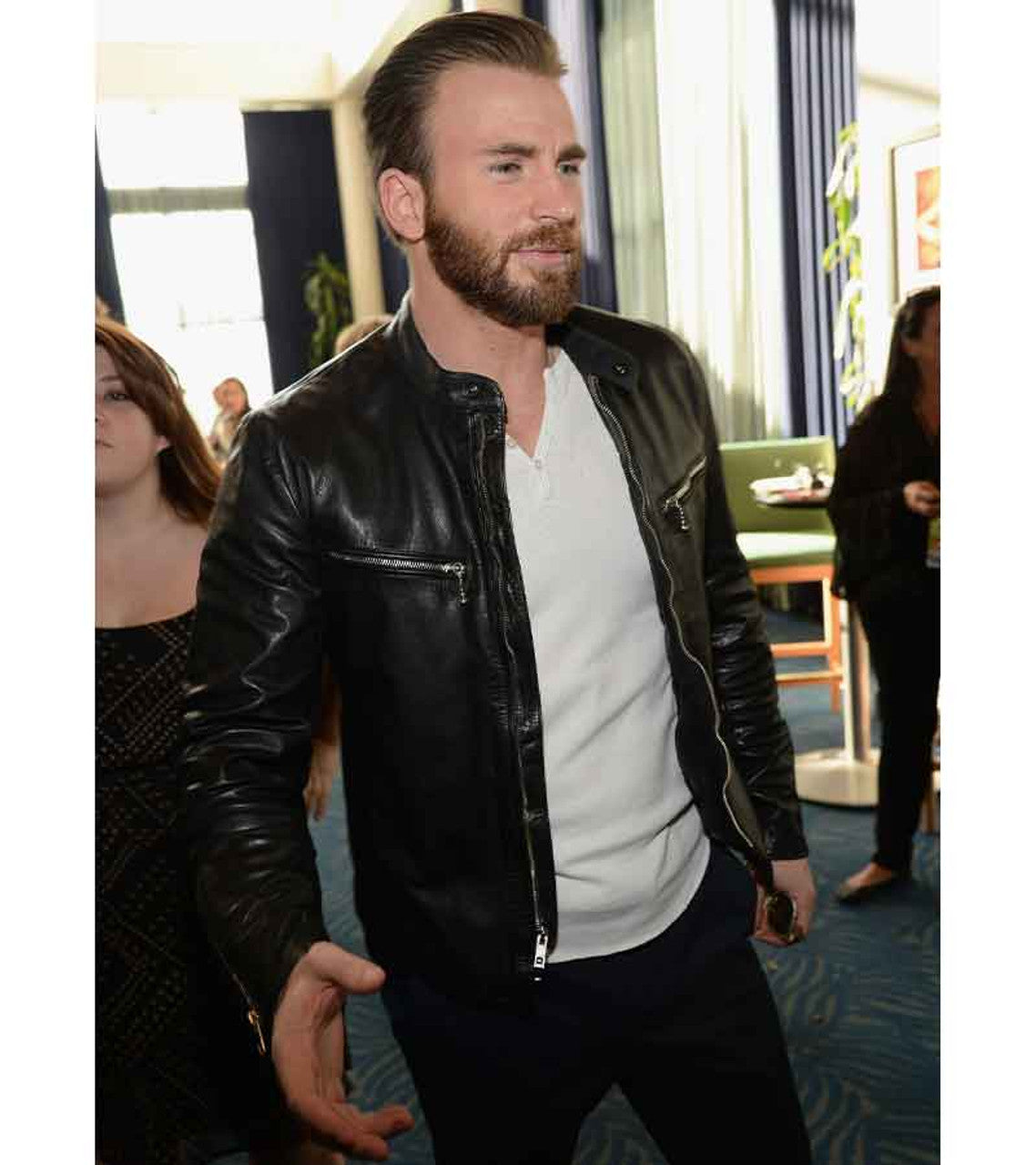 Chris Evans Leather Black Jacket Max Jackets