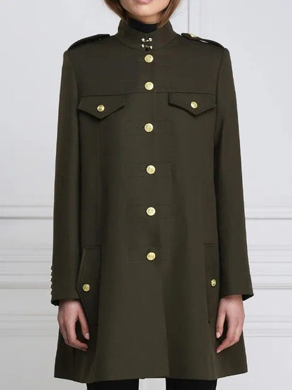 Claudia Winkleman The Traitors Green Wool Coat