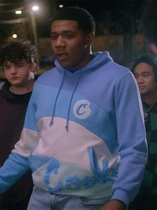 Cobra Kai Season 3 Chris Blue Colorblock Hoodie