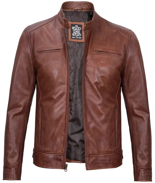 Men’s Real Leather Motorcycle Jacket | Cafe Racer Style Max Jackets