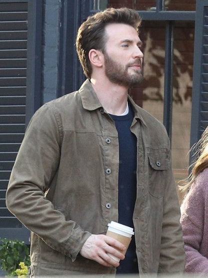 Chris Evan Ghosted Brown Cotton Jacket Max Jackets