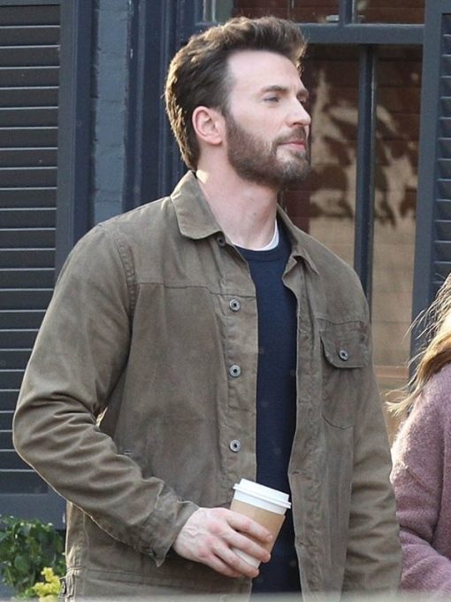Chris Evan Ghosted Brown Cotton Jacket Max Jackets