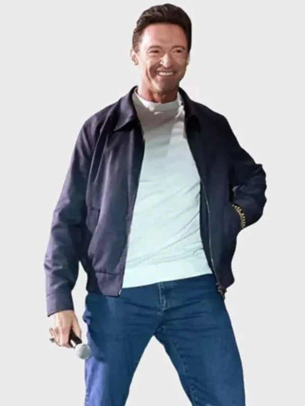 Hugh Jackman Comic-Con 2024 Blue Jacket Max Jackets