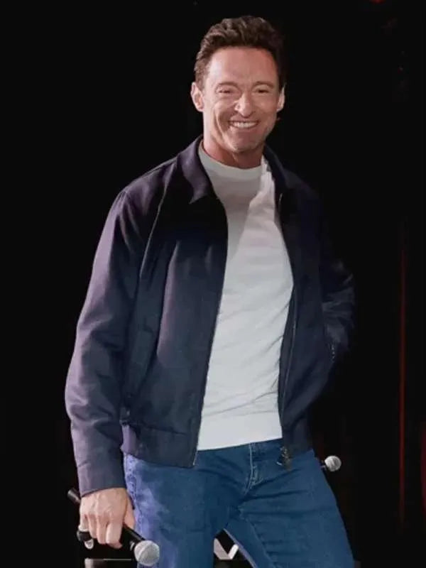 Hugh Jackman Comic-Con 2024 Blue Jacket Max Jackets