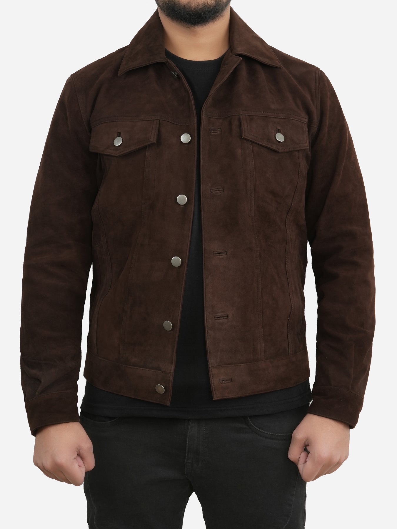 Alexander Dark Brown Suede Leather Jacket Max Jackets