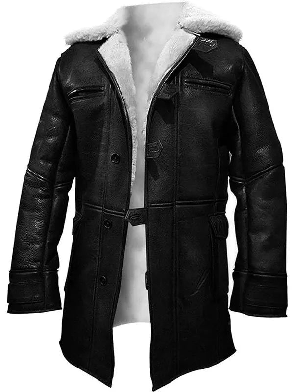 Dark Knight Rises Tom Hardy Shearling Leather Jacket Max Jackets