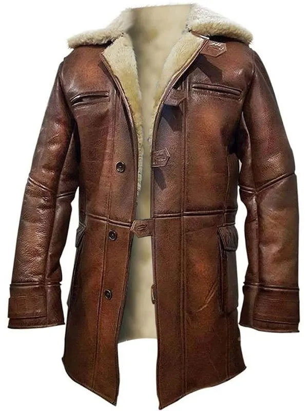 Dark Knight Rises Tom Hardy Shearling Leather Jacket Max Jackets