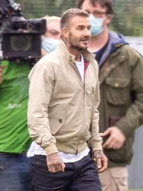 David Beckham Save Our Squad Beige Jacket Max Jackets