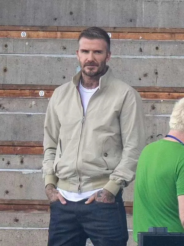 David Beckham Save Our Squad Beige Jacket Max Jackets