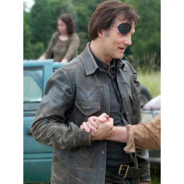 David Morrissey Black Leather Jacket The Walking Dead Max Jackets