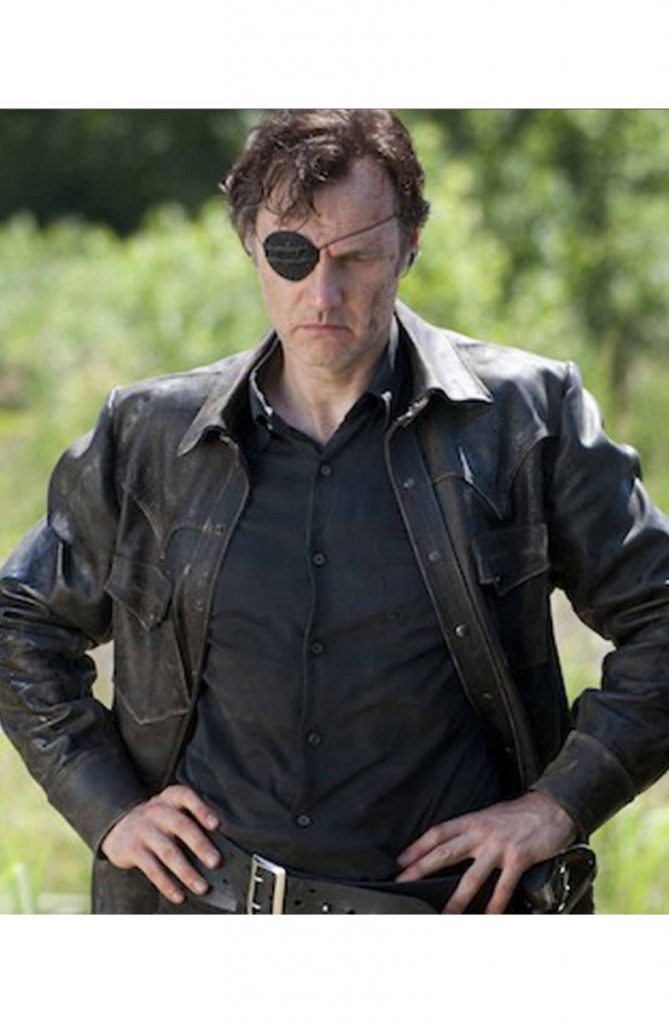 David Morrissey Black Leather Jacket The Walking Dead Max Jackets