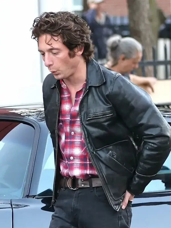 Deliver Me from Nowhere Jeremy Allen White Black Leather Jacket Max Jackets