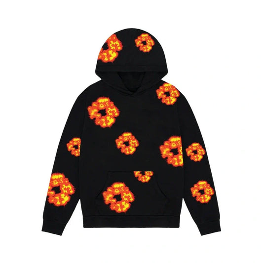 Denim Tears x Offset Wreath Black Hoodie Vintage Jacket