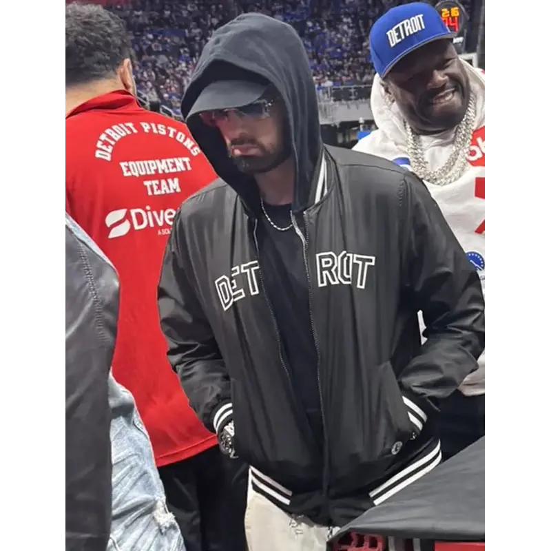 Eminem Detroit Pistons Black Varsity Jacket