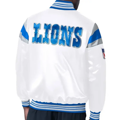 Detroit Lions Midweight White Varsity Jacket