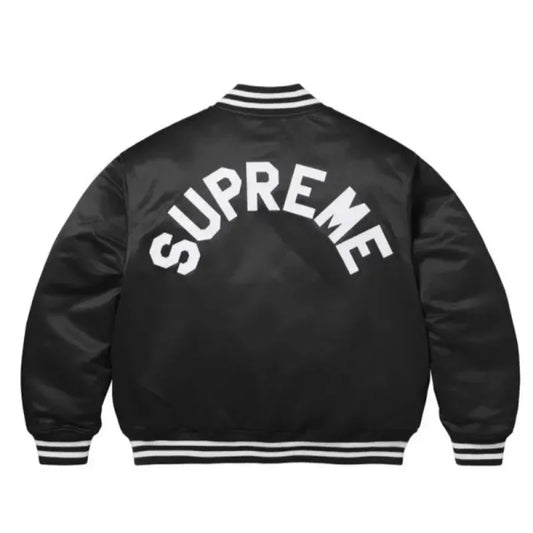 Supreme Full-Snap Satin Varsity Jacket