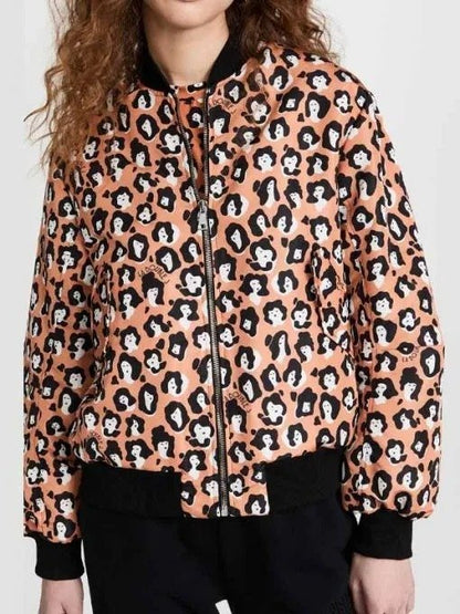 Lily Collins Emily In Paris S03 Orange Bomber Jacket