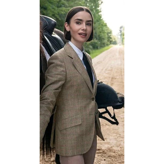 Emily In Paris S05 Lily Collins Plaid Blazer