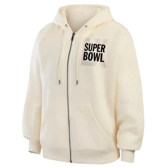 Erin Andrews Super Bowl LX Beige Hooded Jacket