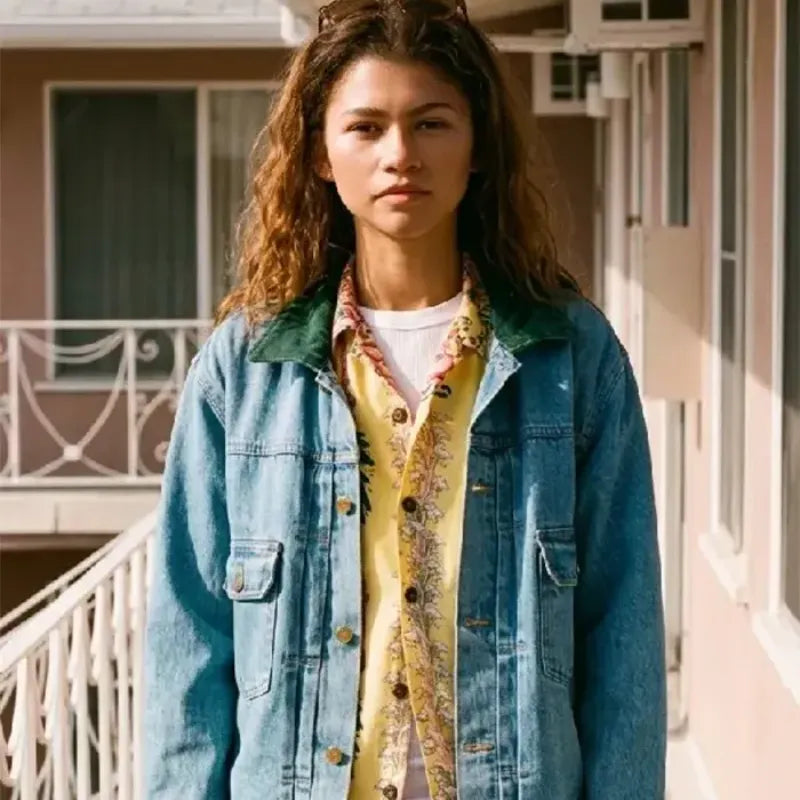 Euphoria Zendaya Coleman Blue Denim Jacket