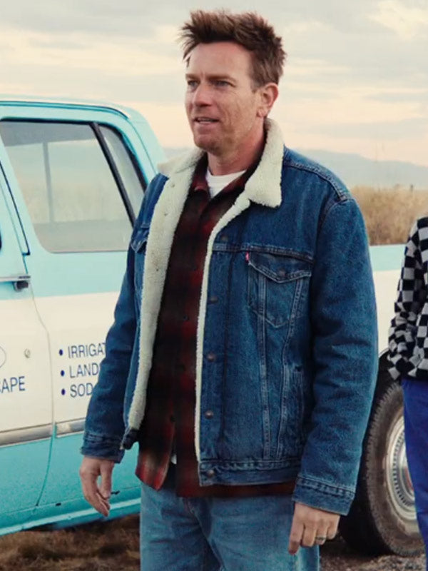 Ewan McGregor Bleeding Love 2024 Blue Denim Jacket Max Jackets