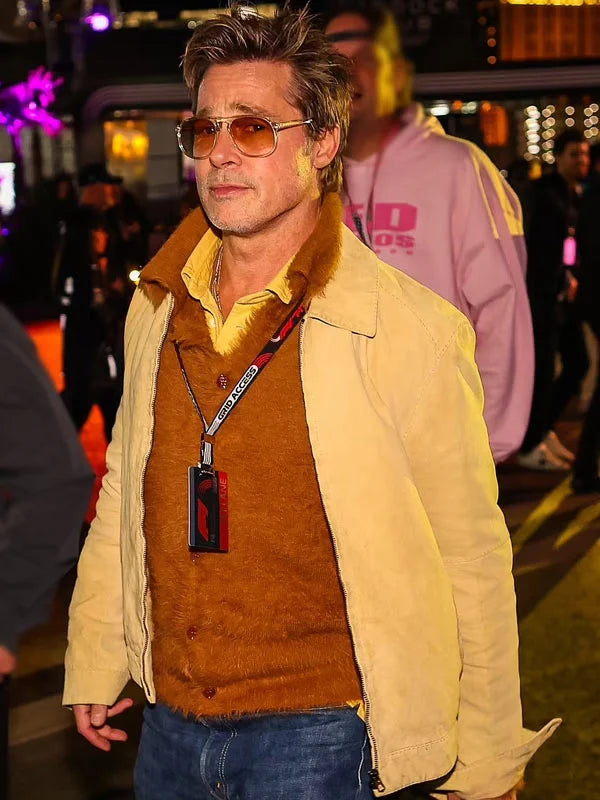 F1 2025 Brad Pitt Yellow Cotton Jacket Max Jackets