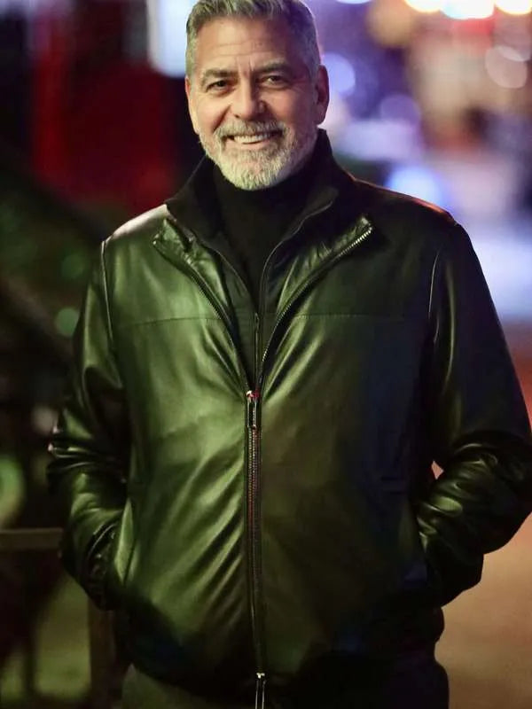 George Clooney Wolves 2024 Leather Jacket Max Jackets