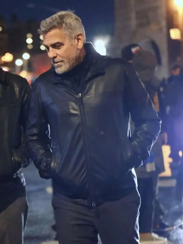 George Clooney Wolves 2024 Leather Jacket Max Jackets