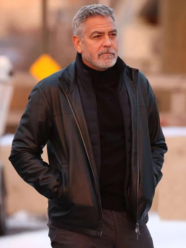 George Clooney Wolves 2024 Leather Jacket Max Jackets