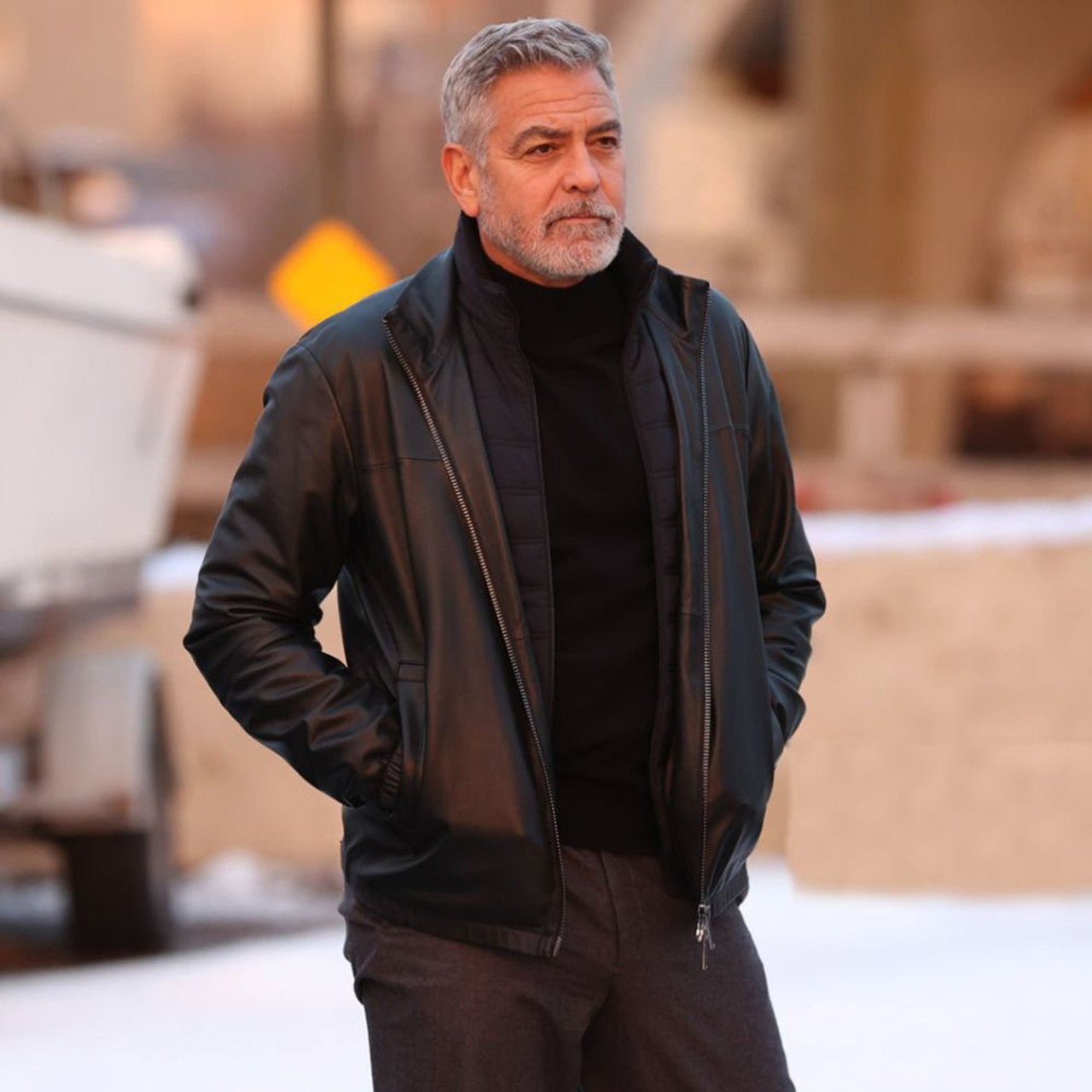 George Clooney Wolfs 2024 Black Jacket Max Jackets