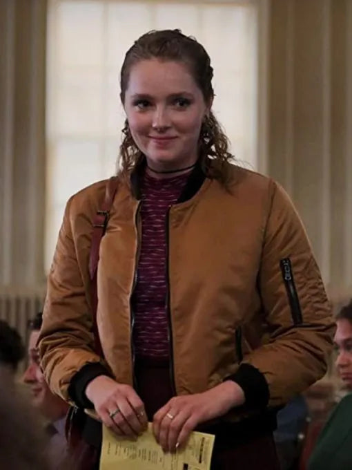 Amy Forsyth Coda Brown Bomber Jacket Max Jackets