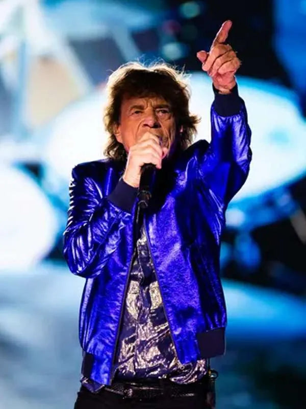 Hackney Diamonds Tour 2024 Mick Jagger Blue Bomber Jacket Max Jackets