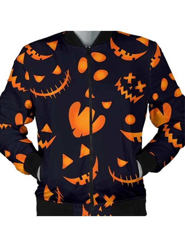 Halloween Pattern Pumpkins Bomber Jacket Max Jackets