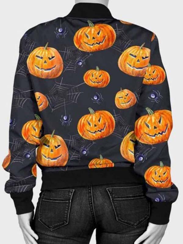 Halloween Pumpkin Printed Jacket Max Jackets