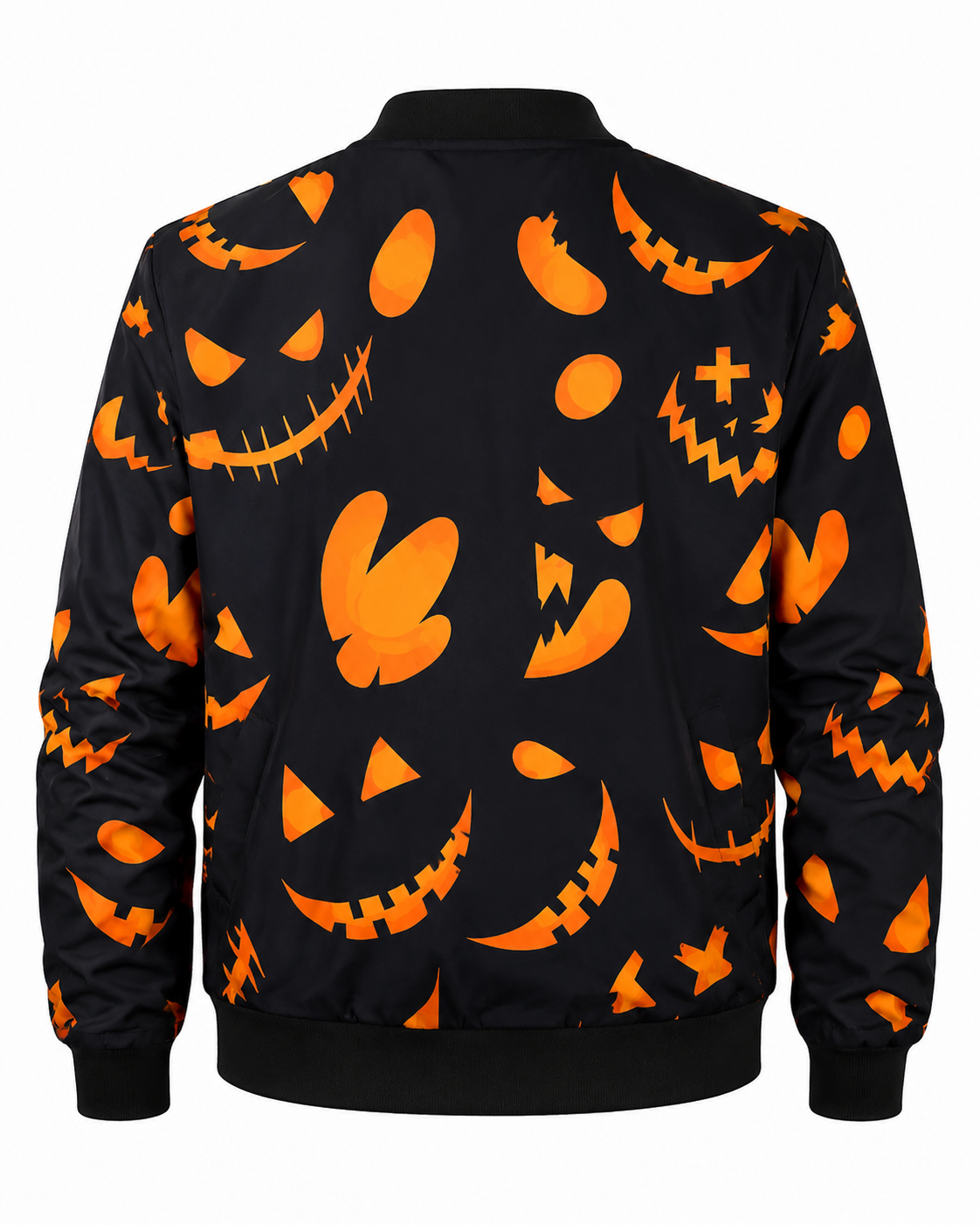 Halloween Pumpkins Pattern Black Jacket