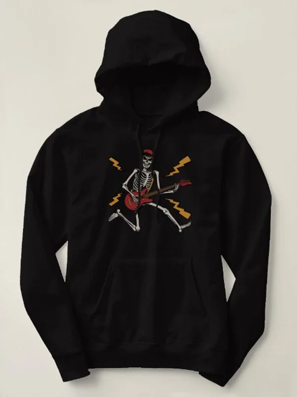 Halloween Skeleton Playing Guitar Hoodie Max Jackets